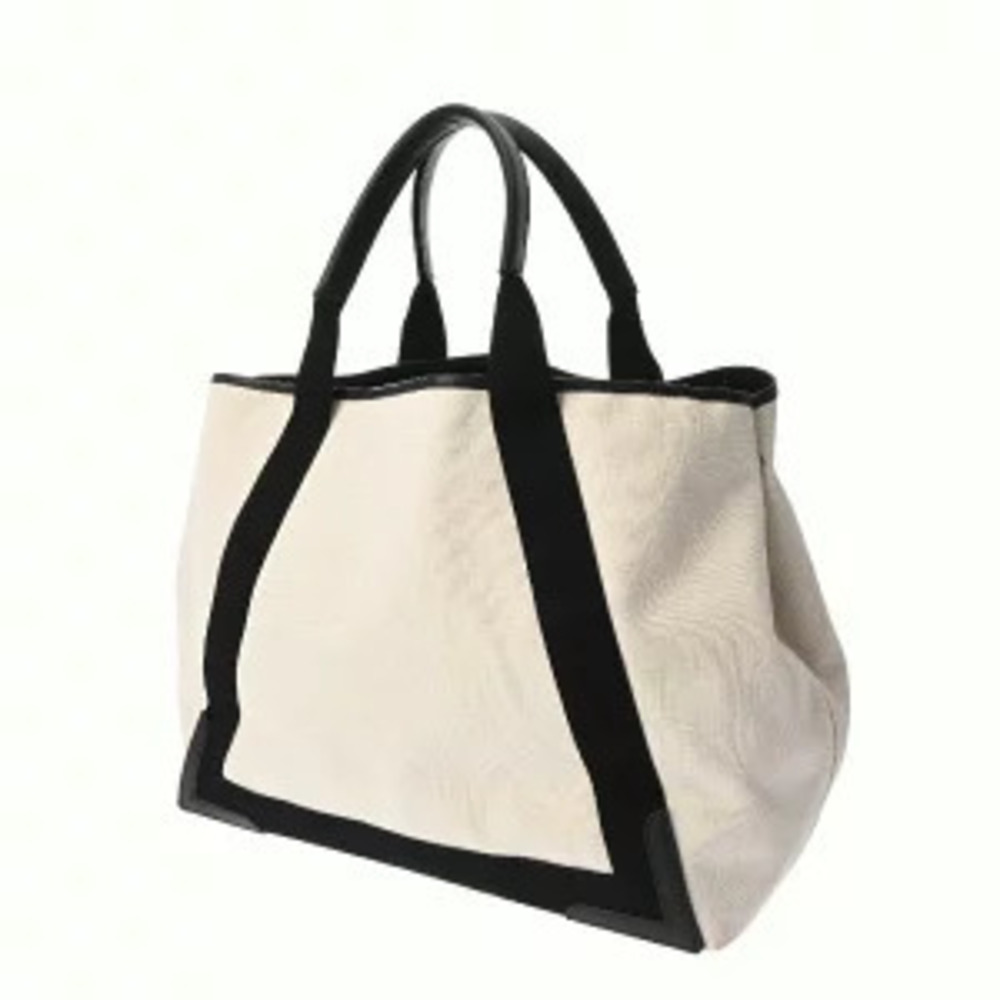 Balenciaga Navy Blue Cabas White Black Canvas Leather Handbag - Picture 2 of 9